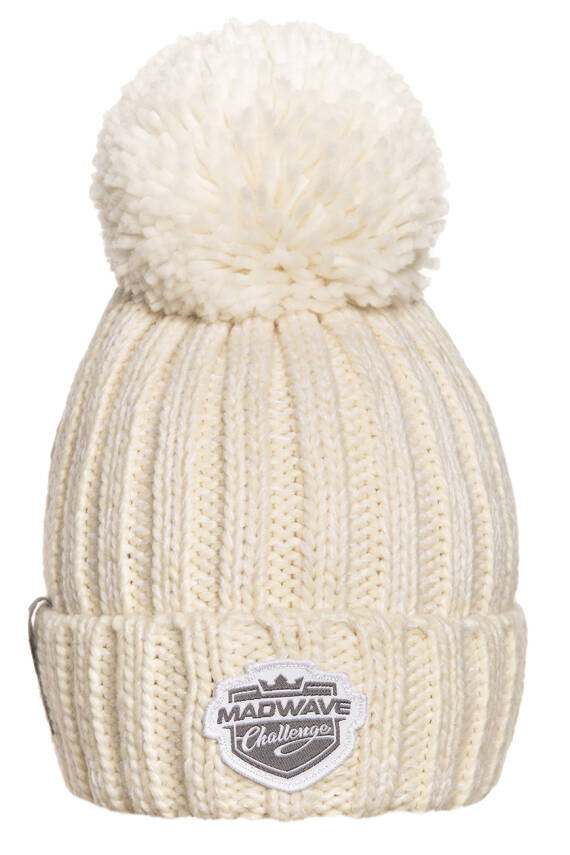 Mad Wave Bere Knit Beanie Pom-Pom Beyaz - 1