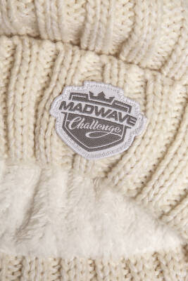 Mad Wave Bere Knit Beanie Pom-Pom Beyaz - 4